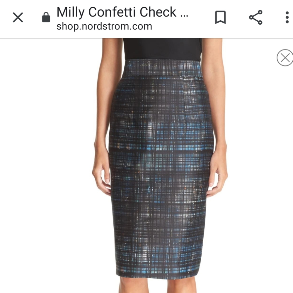 Milly confetti plaid high waisted skirt 0